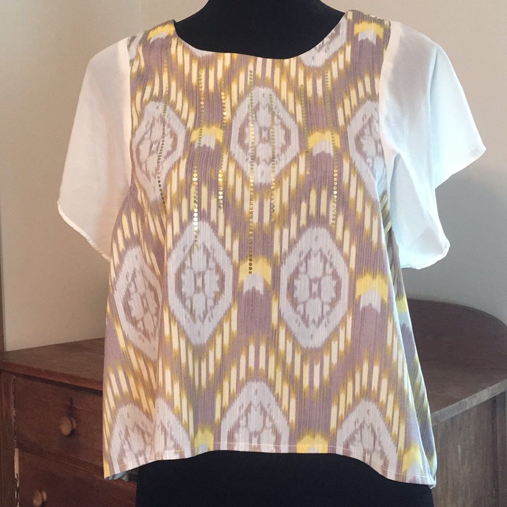 Daytrip blouse yellow gold and white